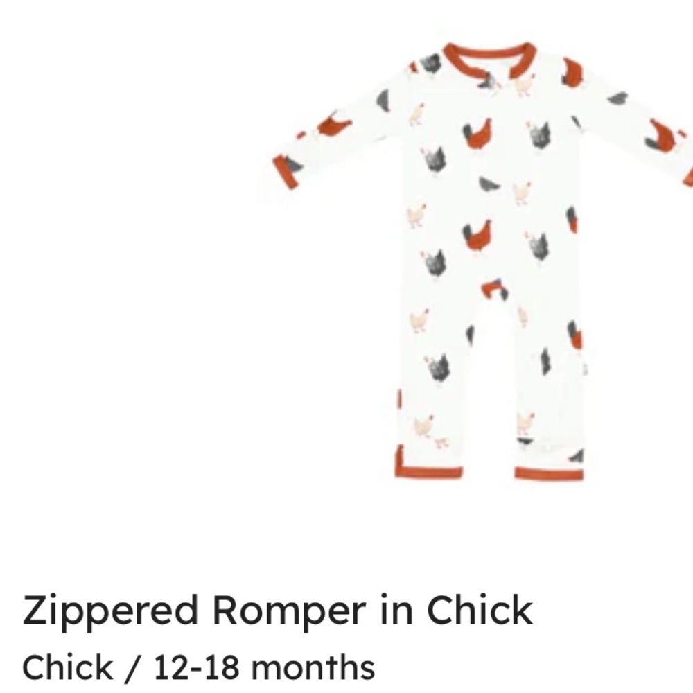 Zippered romper in Chick